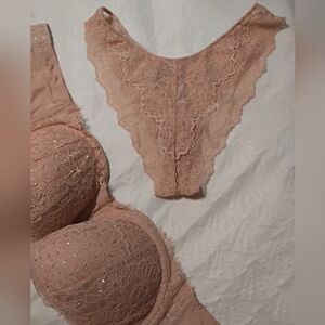 Victoria's Secret Dream Angels Lined Demi Bra & Panties Set - 38DDD - L/XL